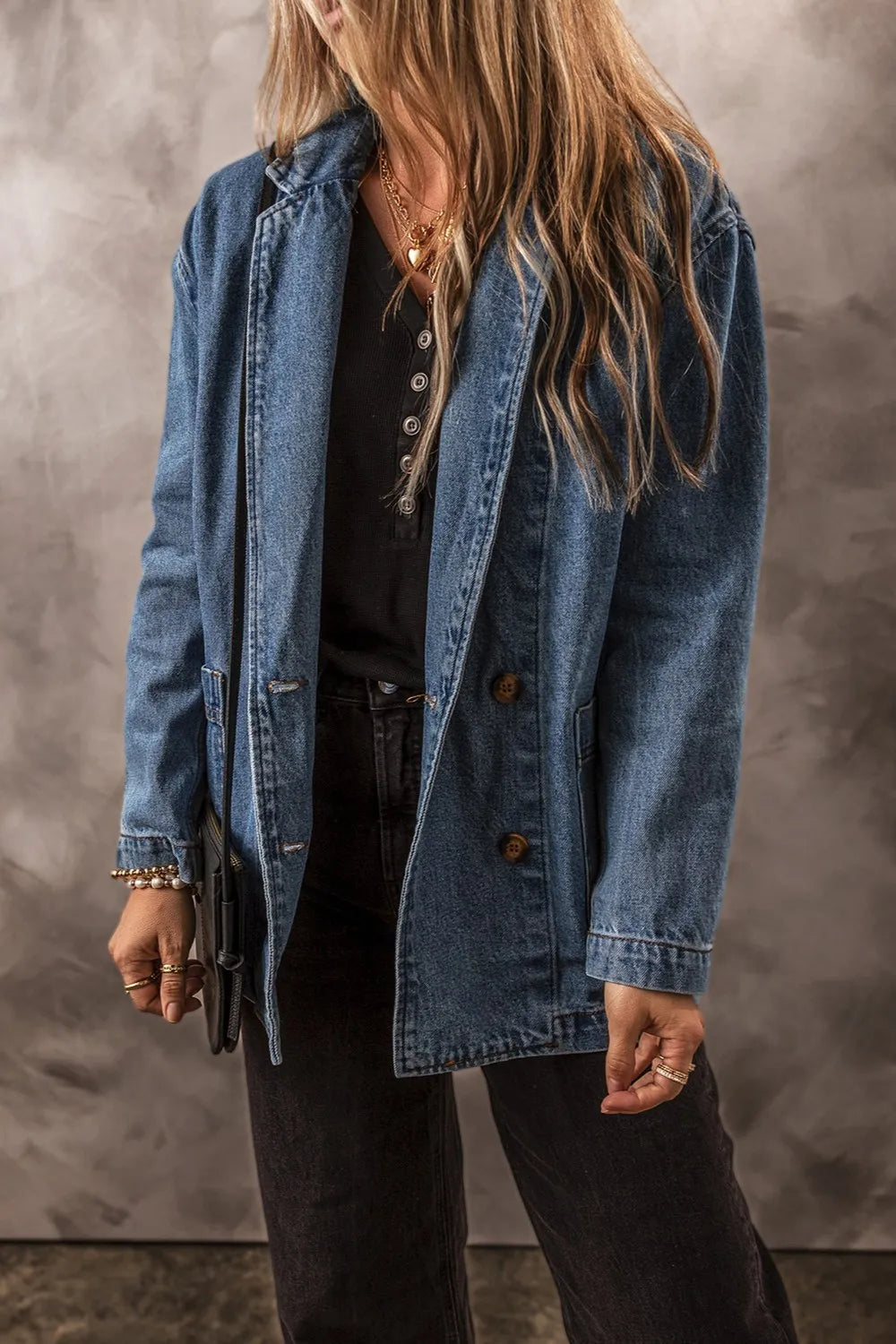 Pocketed Long Sleeve Denim Jacket – Trendsi | ClozArt
