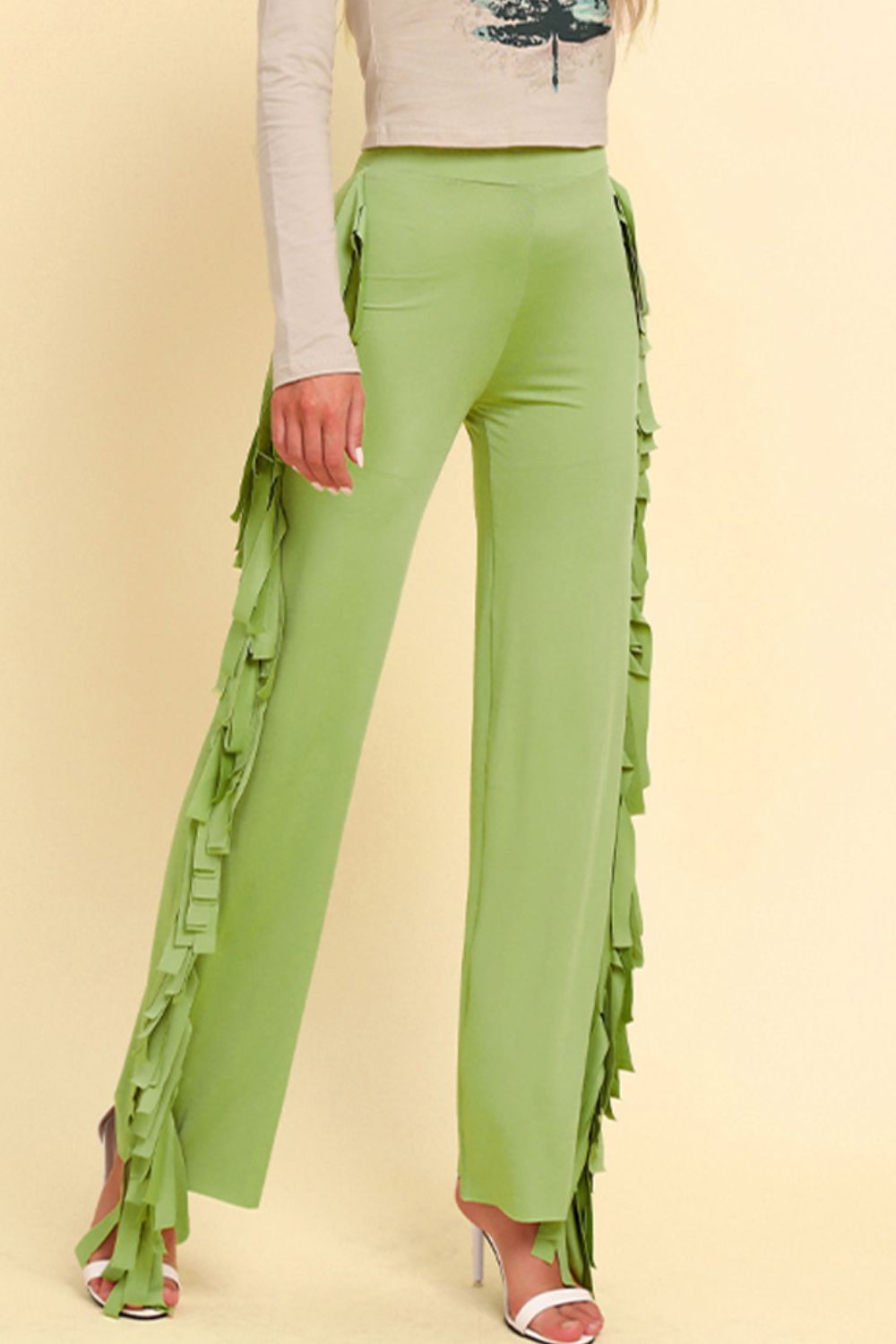 Fringe Trim Wide Leg Pants – Trendsi | ClozArt