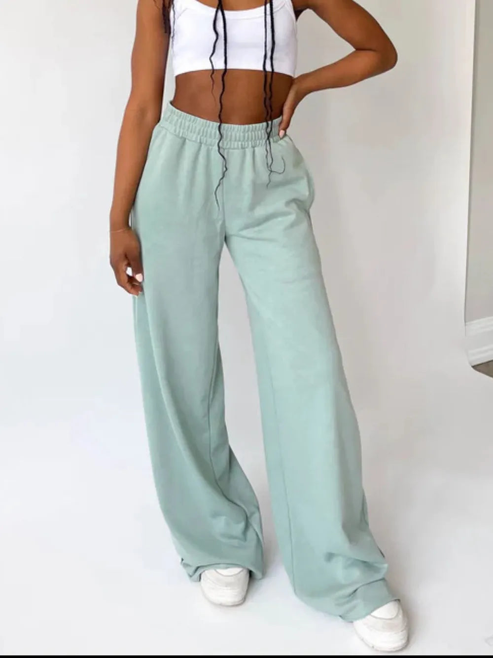 Elastic Waist Wide Leg Pants – Trendsi | ClozArt