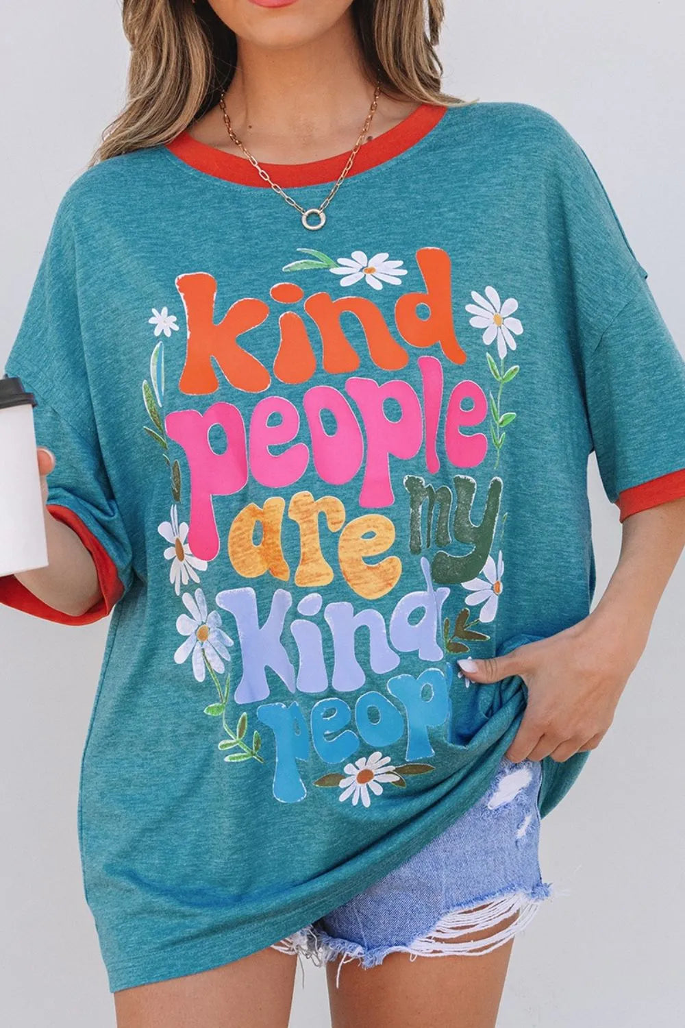 Kind People are My Kind People Graphic Oversized T-Shirt – Trendsi | ClozArt