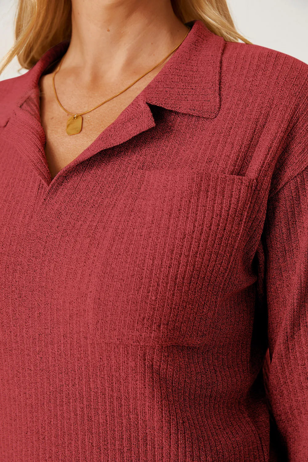 Collared Neck Dropped Shoulder T-Shirt – Trendsi | ClozArt