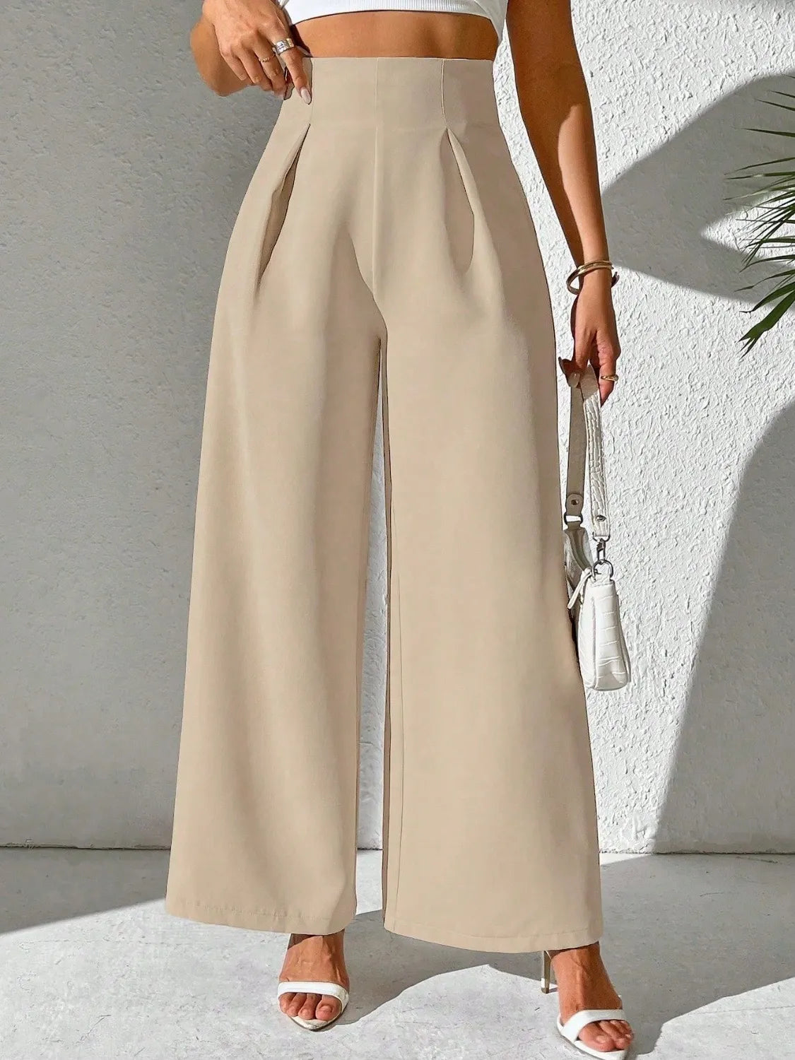 Wide Leg High Waist Pants – Trendsi | ClozArt