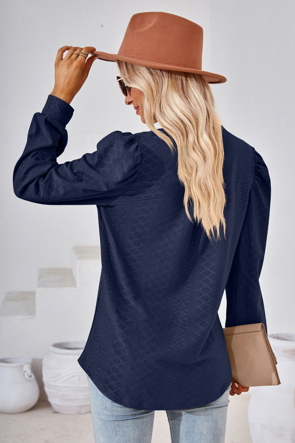 V-Neck Puff Sleeve Blouse – Trendsi | ClozArt