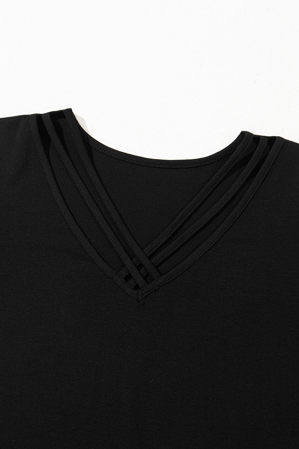 Mist Green Crisscross V Neck Flutter Sleeve T Shirt – Shewin | ClozArt