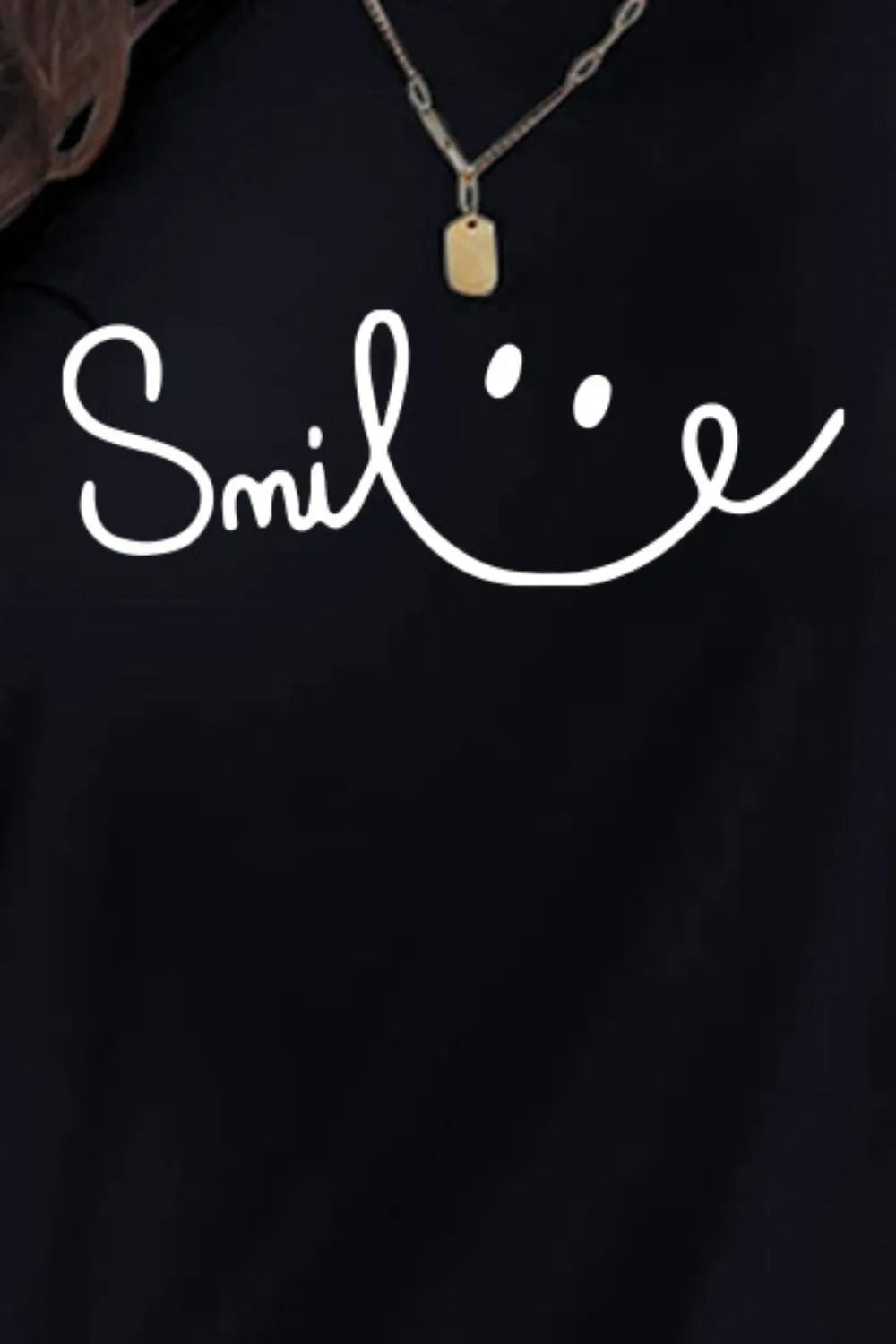 SMILE Round Neck Short Sleeve T-Shirt – Trendsi | ClozArt