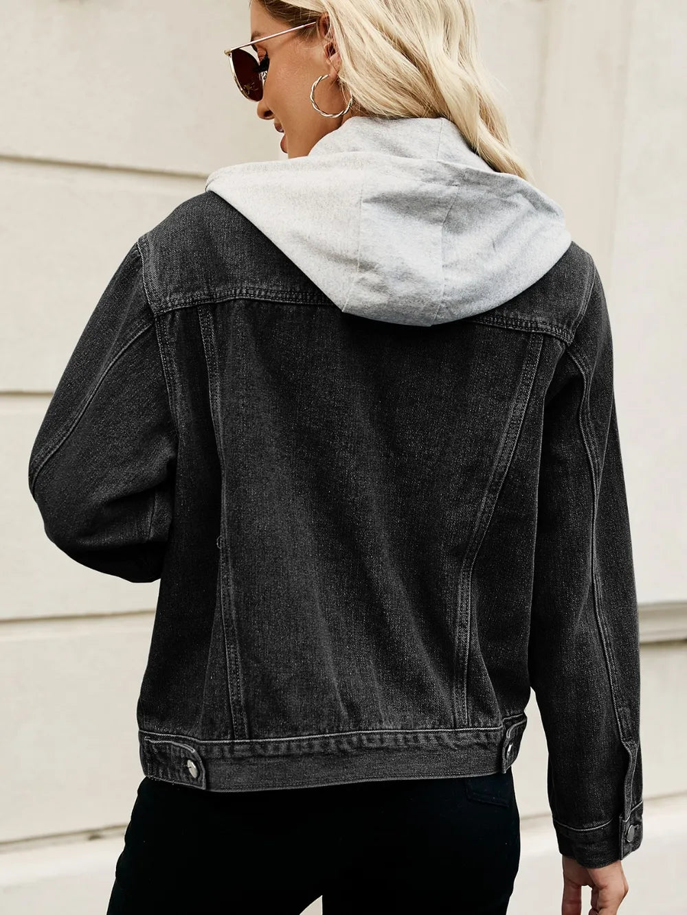 Drawstring Hooded Button Up Denim Jacket – Trendsi | ClozArt