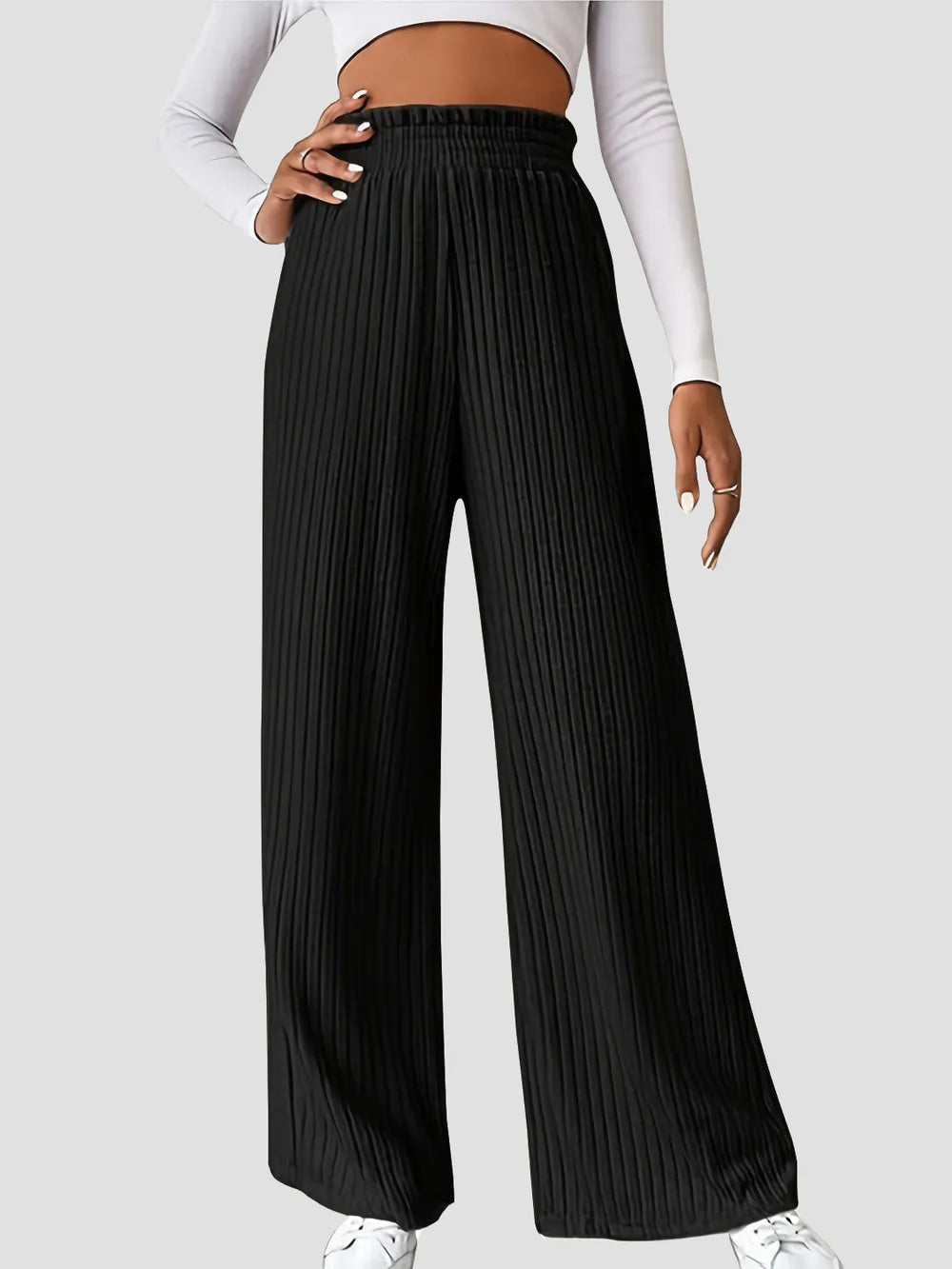 Ribbed High Waist Pants – Trendsi | ClozArt
