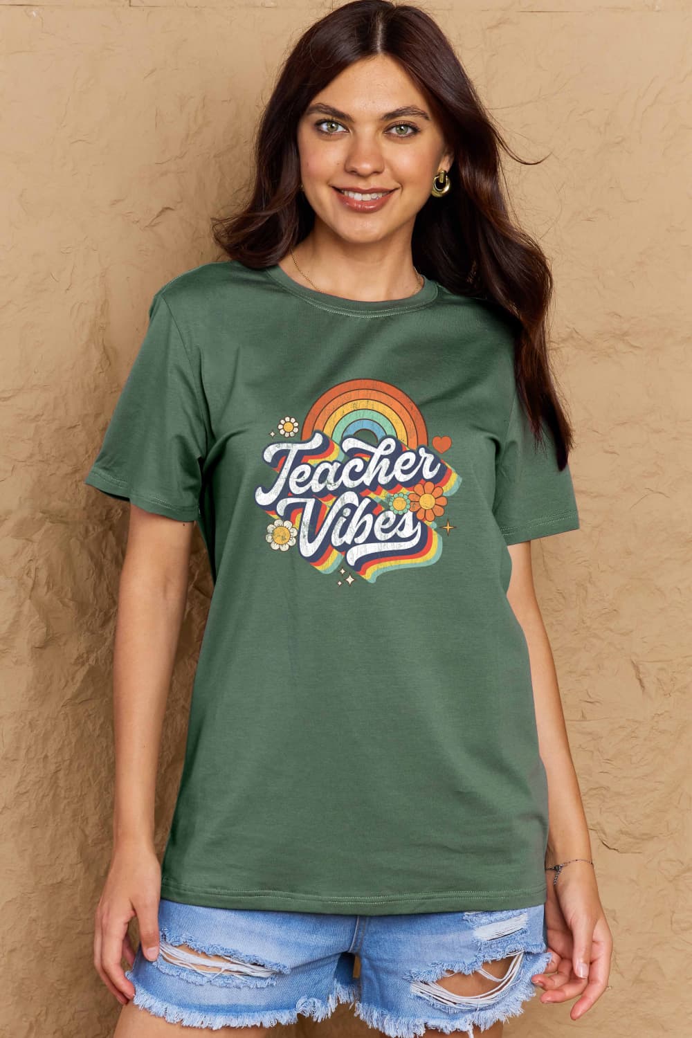 Simply Love Full Size TEACHER VIBES Graphic Cotton T-Shirt – Trendsi | ClozArt
