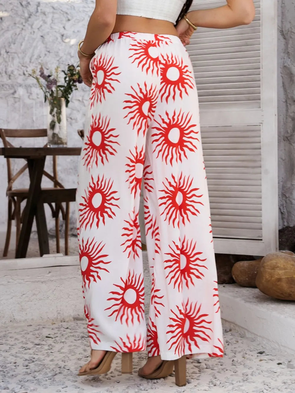 Devine Drawstring Printed Wide Leg Pants – Trendsi | ClozArt