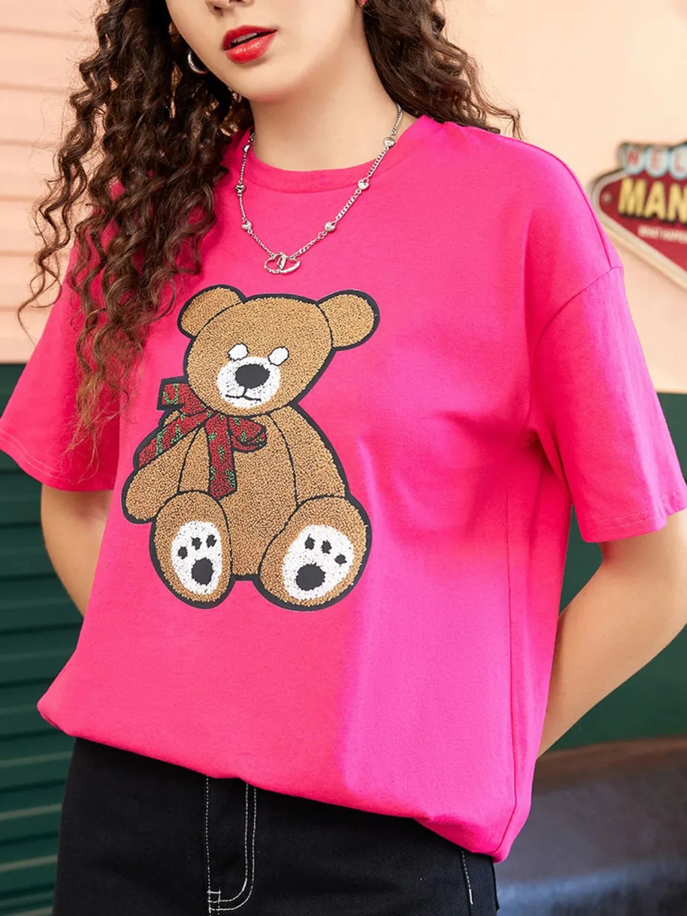 Letter Graphic Round Neck Half Sleeve T-Shirt – Trendsi | ClozArt