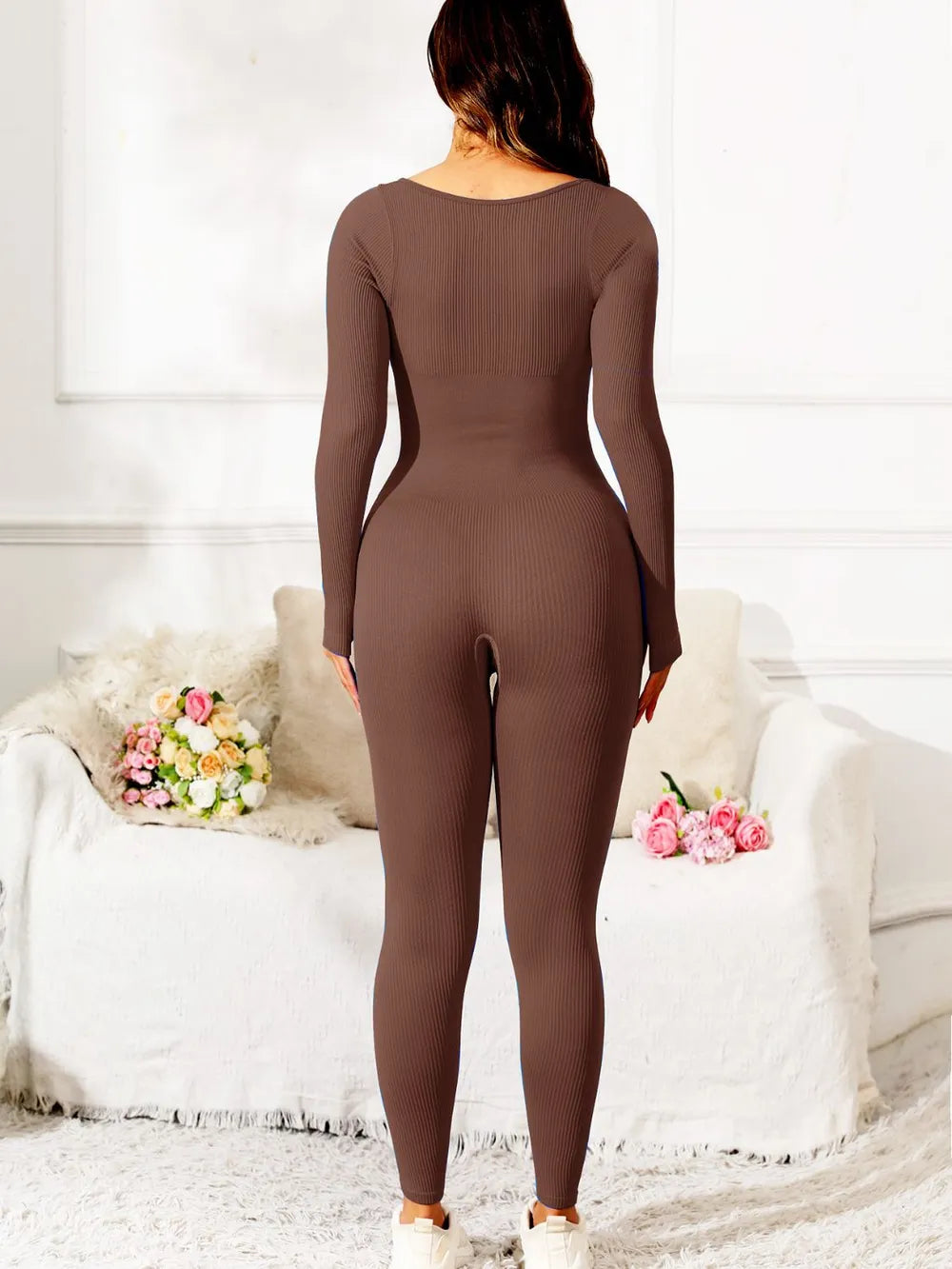Scoop Neck Long Sleeve Active Jumpsuit – Trendsi | ClozArt