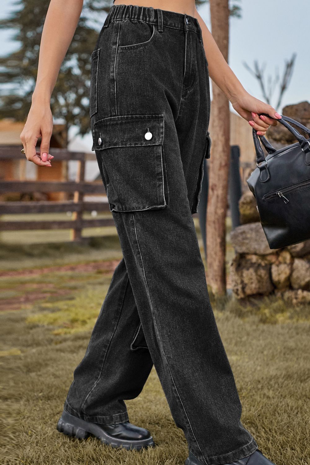 Loose Fit Long Jeans with Pockets – Trendsi | ClozArt