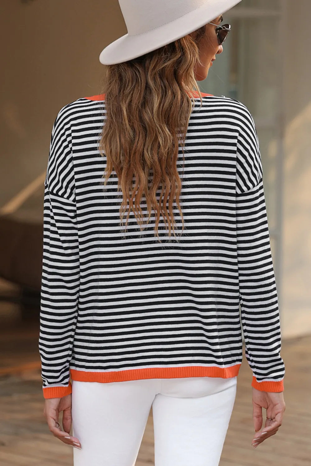 Striped Round Neck Drop Shoulder T-Shirt – Trendsi | ClozArt