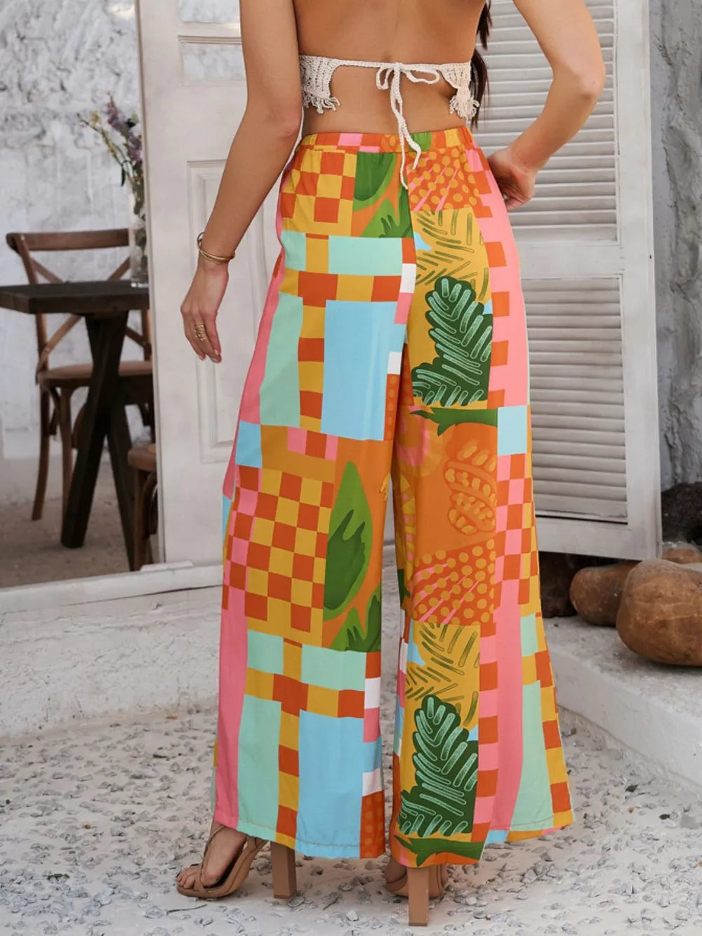 Devine Drawstring Printed Wide Leg Pants – Trendsi | ClozArt