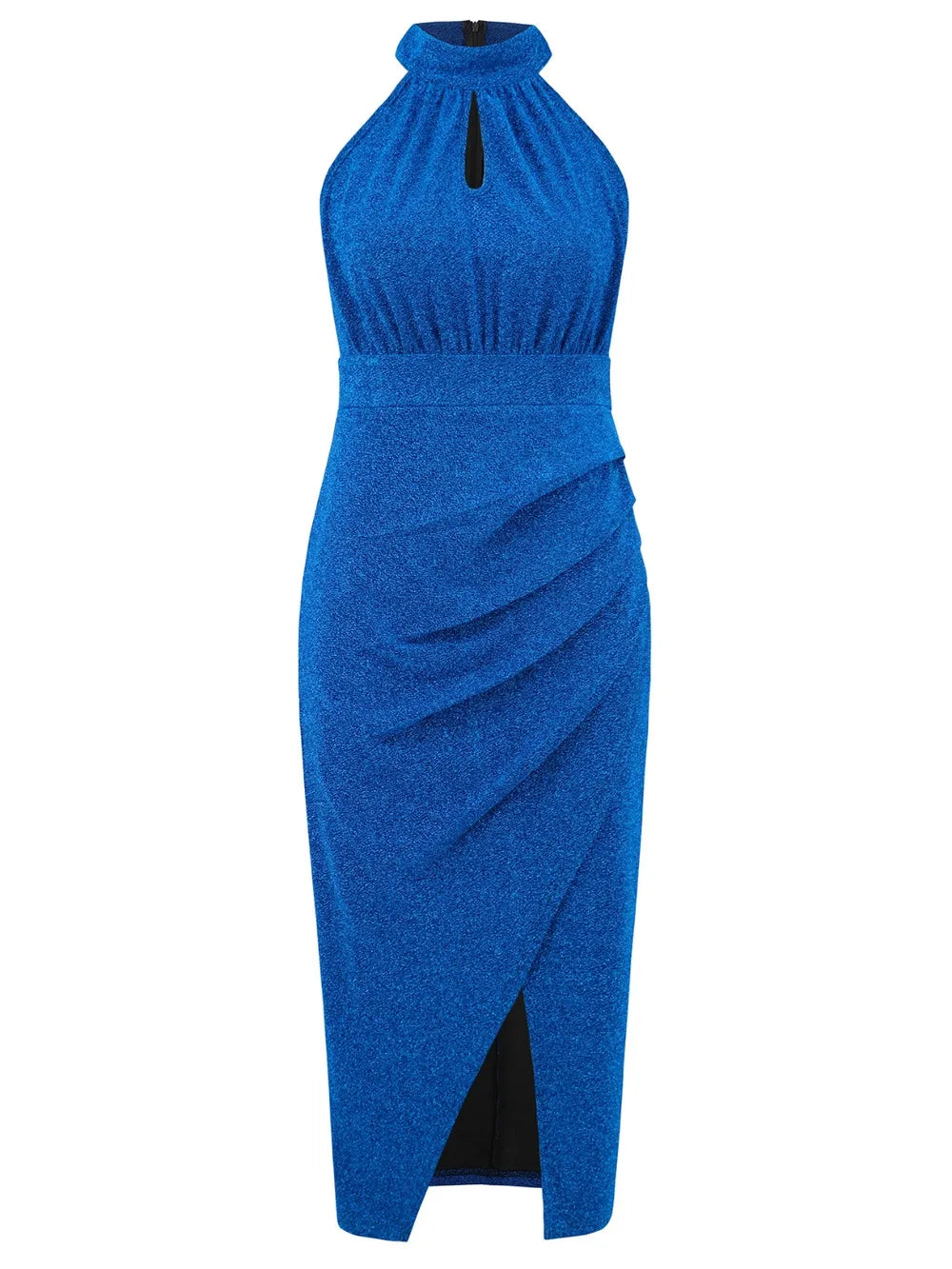 Slit Ruched Mock Neck Sleeveless Dress – Trendsi | ClozArt