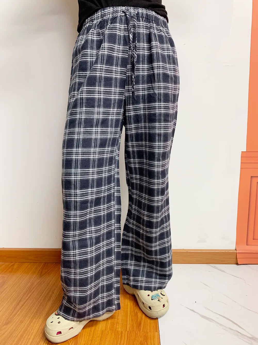 Plaid Drawstring Wide Leg Pants – Trendsi | ClozArt
