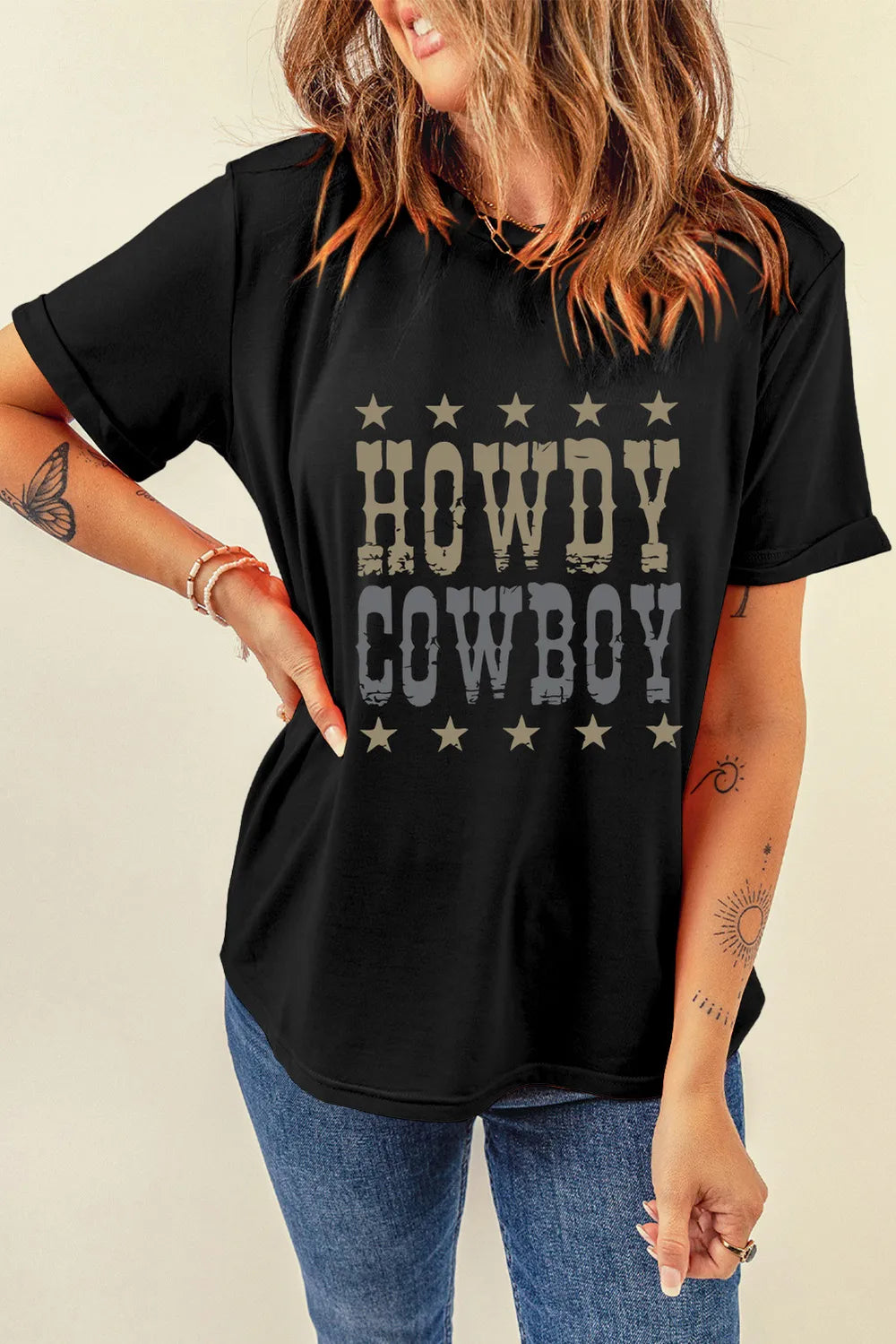 Letter Graphic Round Neck Short Sleeve T-Shirt – Trendsi | ClozArt