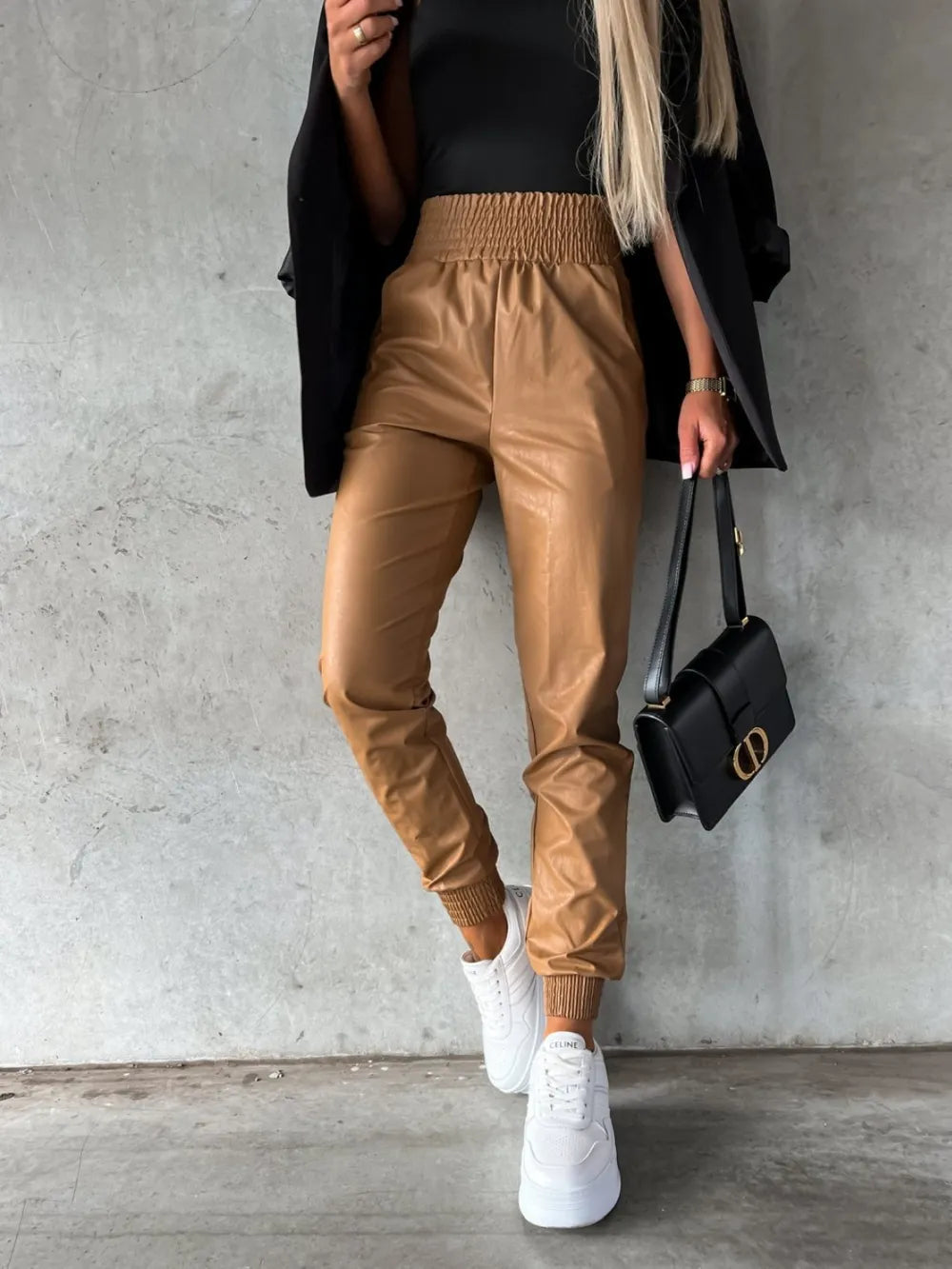 Smocked High Waist Pants with Pockets – Trendsi | ClozArt