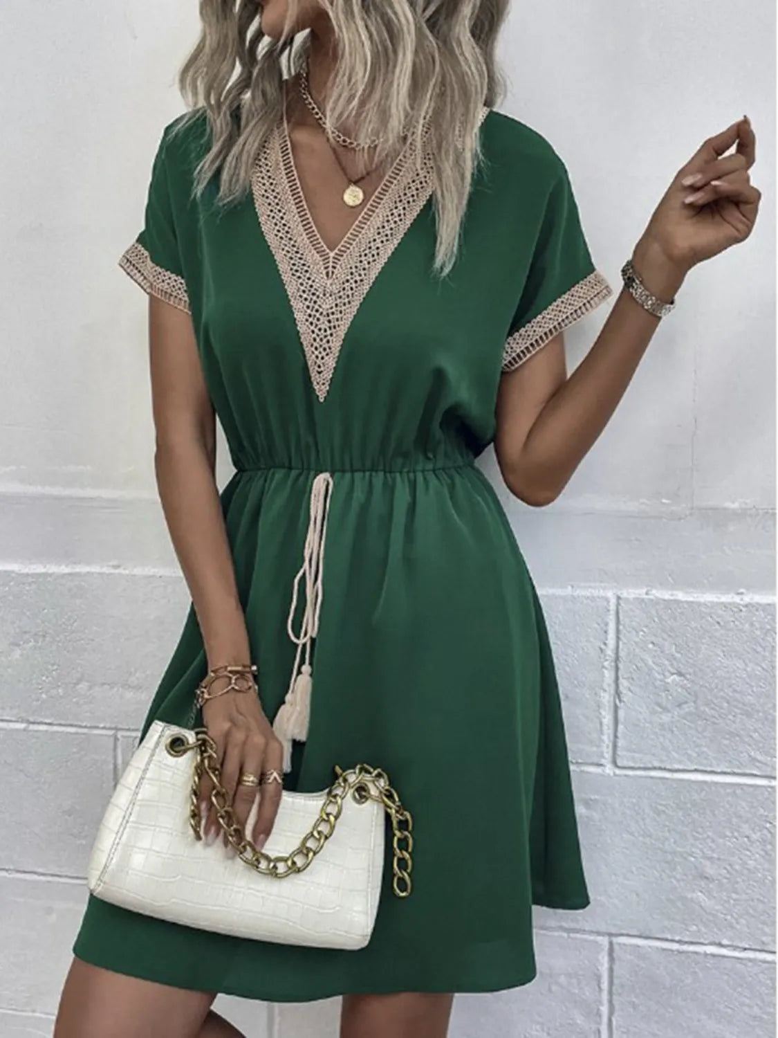 Full Size V-Neck Short Sleeve Dress Plus Size – Trendsi | ClozArt