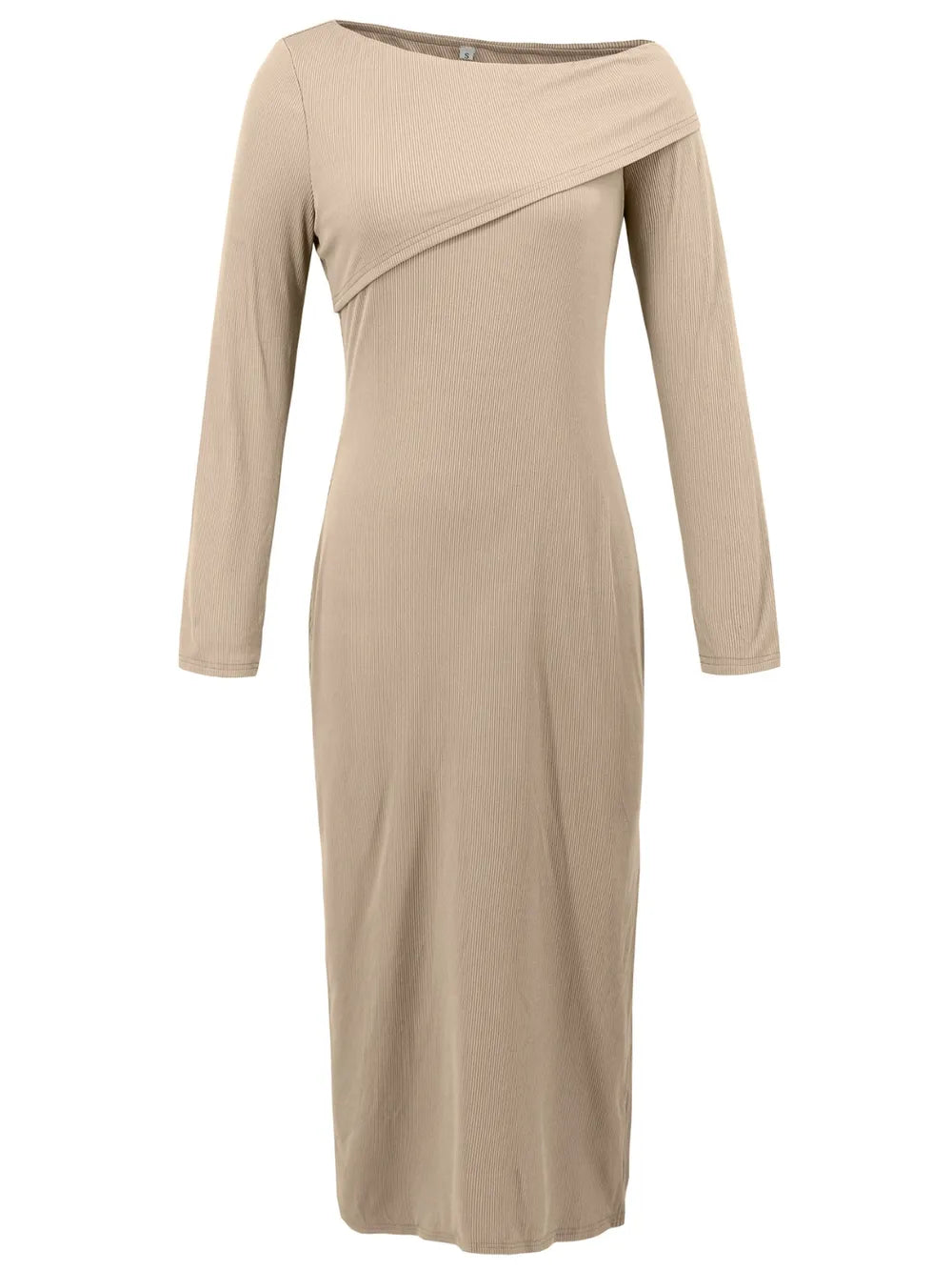 Slit One Shoulder Long Sleeve Dress – Trendsi | ClozArt
