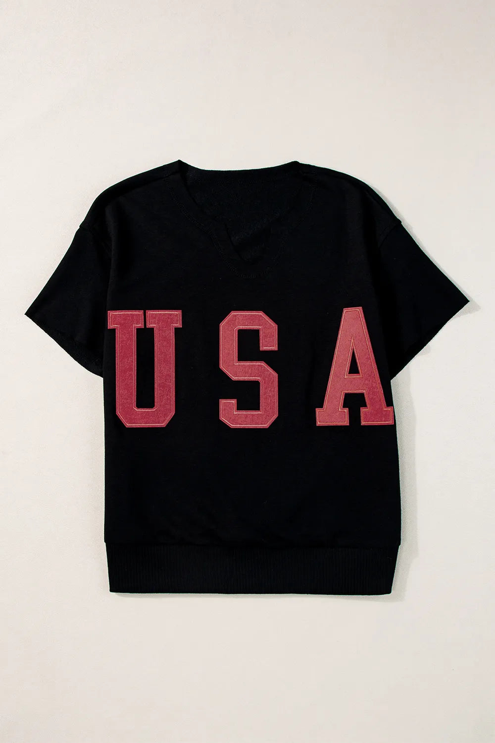 USA Notched Short Sleeve T-Shirt – Trendsi | ClozArt