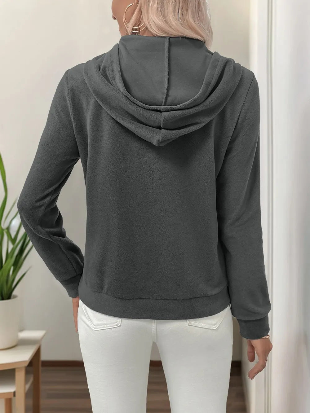 Perfee Pearl Butterfly Long Sleeve Hoodie – Trendsi | ClozArt