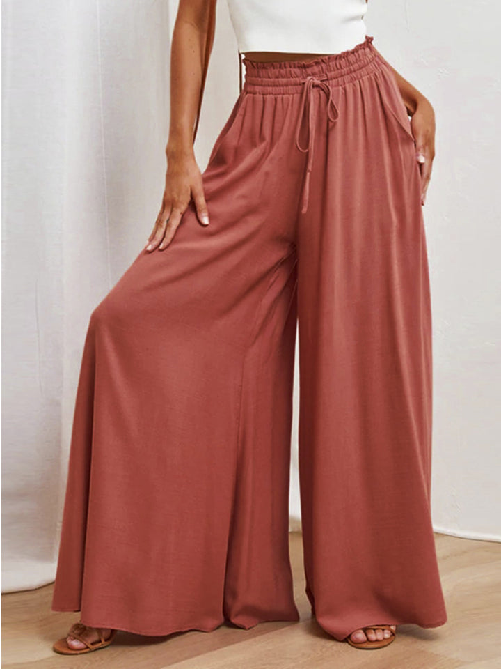 Drawstring Waist Wide Leg Pants – Trendsi | ClozArt