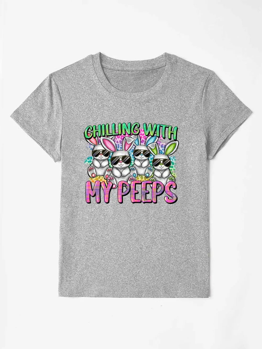 CHILLING WITH MY PEEPS Round Neck T-Shirt – Trendsi | ClozArt