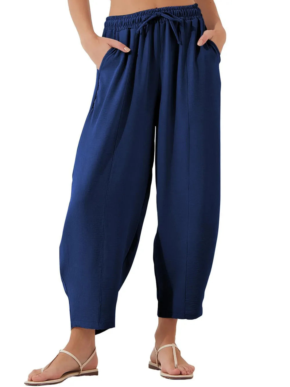 Full Size Drawstring Cropped Jogger Pants Plus Size – Trendsi | ClozArt