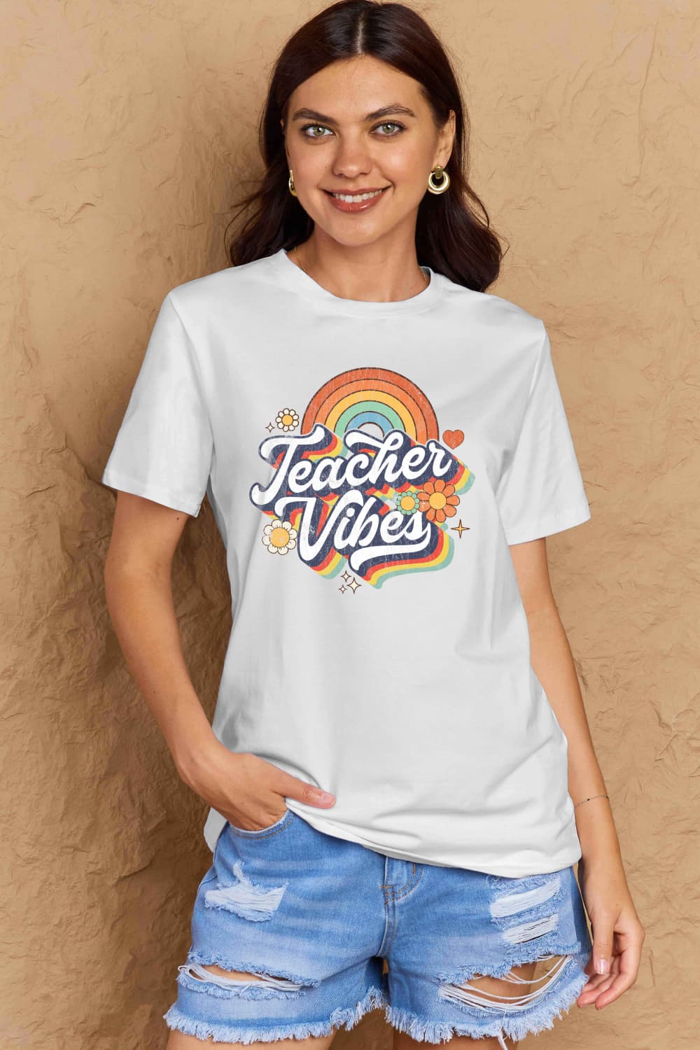 Simply Love Full Size TEACHER VIBES Graphic Cotton T-Shirt – Trendsi | ClozArt
