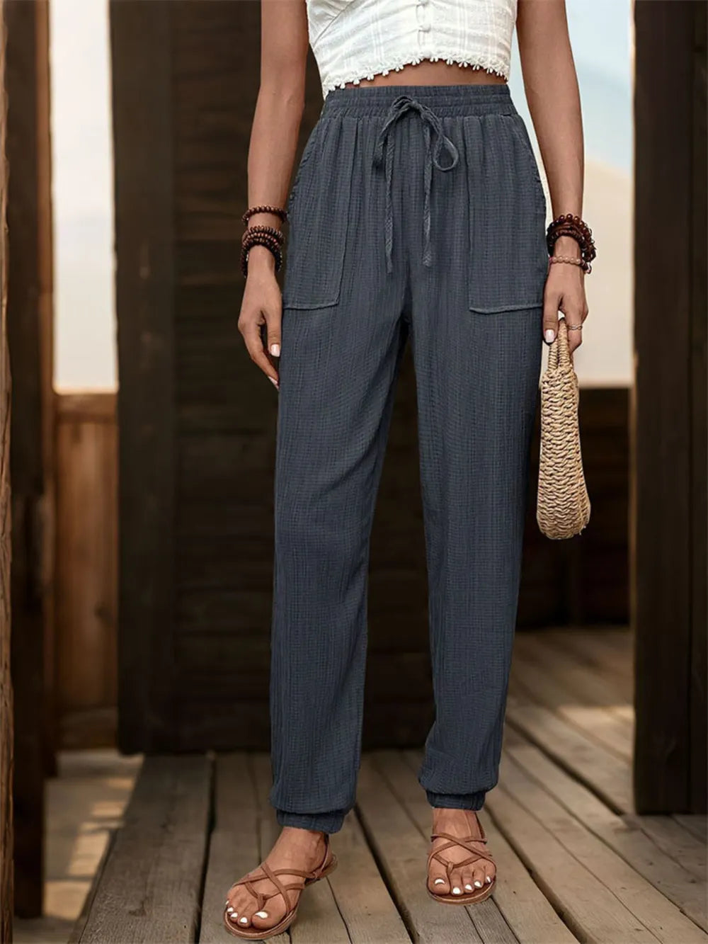 Perfee Textured High Waist Joggers – Trendsi | ClozArt