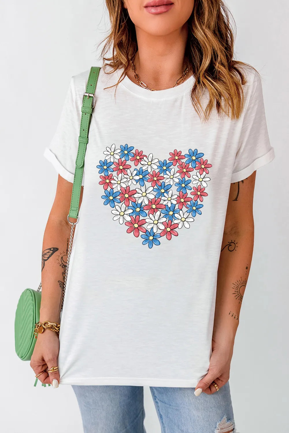 Flower Graphic Round Neck Short Sleeve T-Shirt – Trendsi | ClozArt