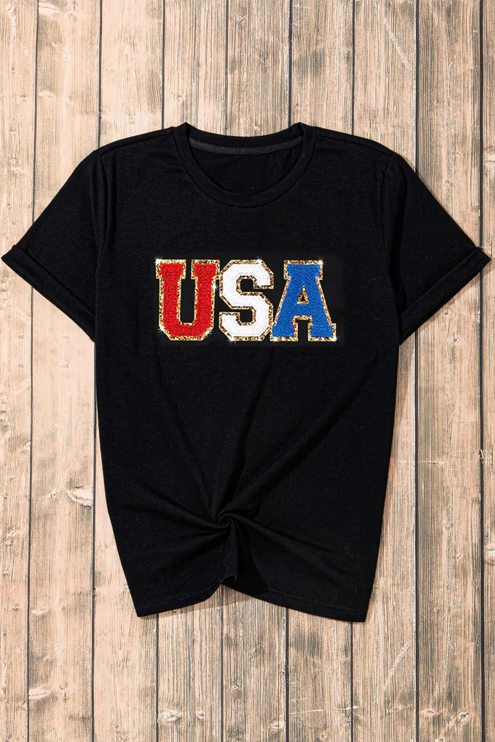 USA Round Neck Short Sleeve T-Shirt – Trendsi | ClozArt