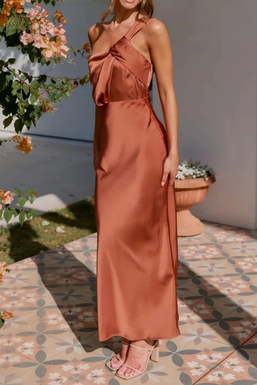One Shoulder Sleeveless Maxi Dress – Trendsi | ClozArt