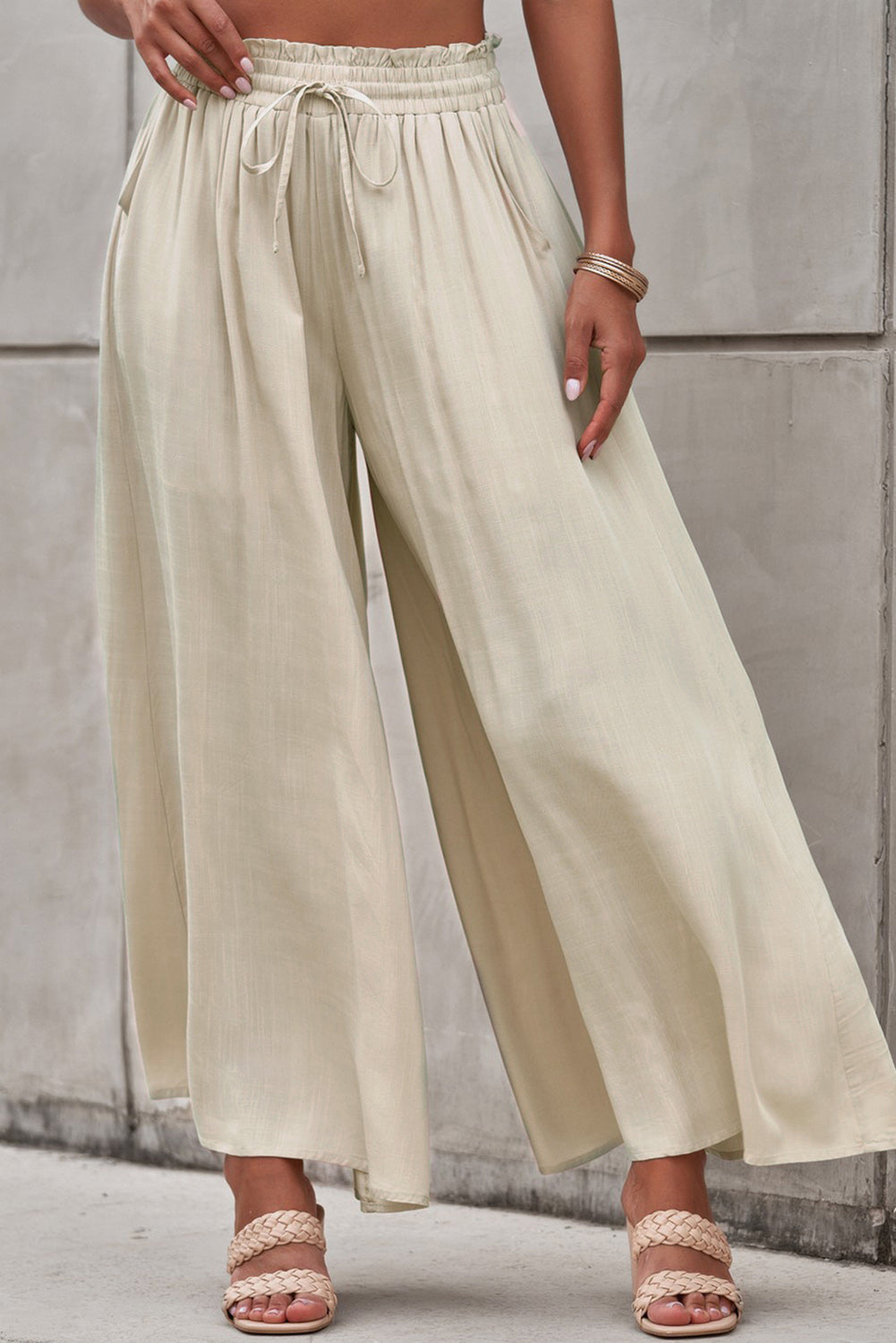 Drawstring Waist Wide Leg Pants – Trendsi | ClozArt