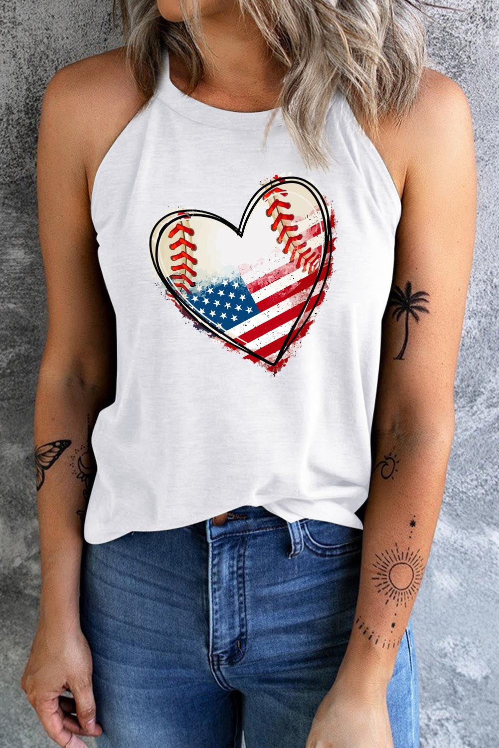 US Flag Heart Graphic Tank – Trendsi | ClozArt