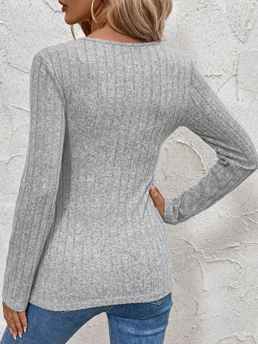 Perfee Surplice Long Sleeve T-Shirt – Trendsi | ClozArt