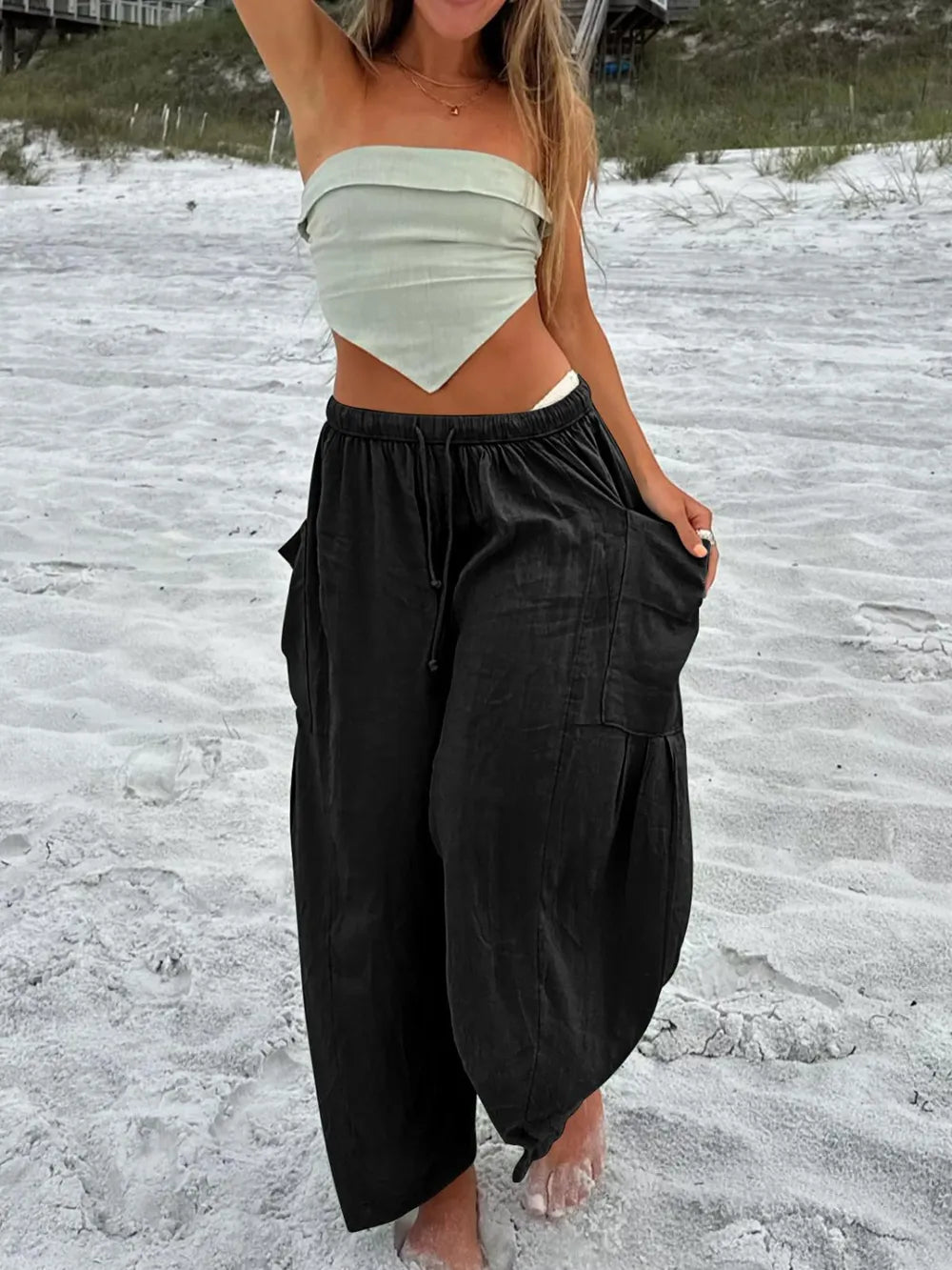 Full Size Drawstring Pants with Pockets Plus Size – Trendsi | ClozArt