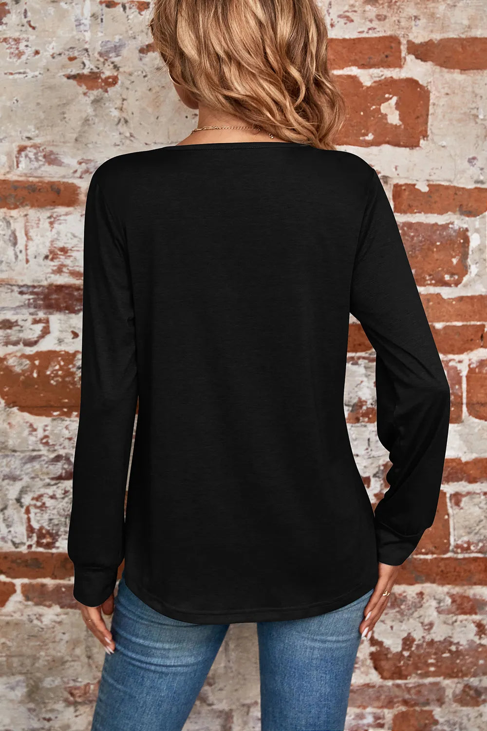Ruched Square Neck Long Sleeve T-Shirt – Trendsi | ClozArt
