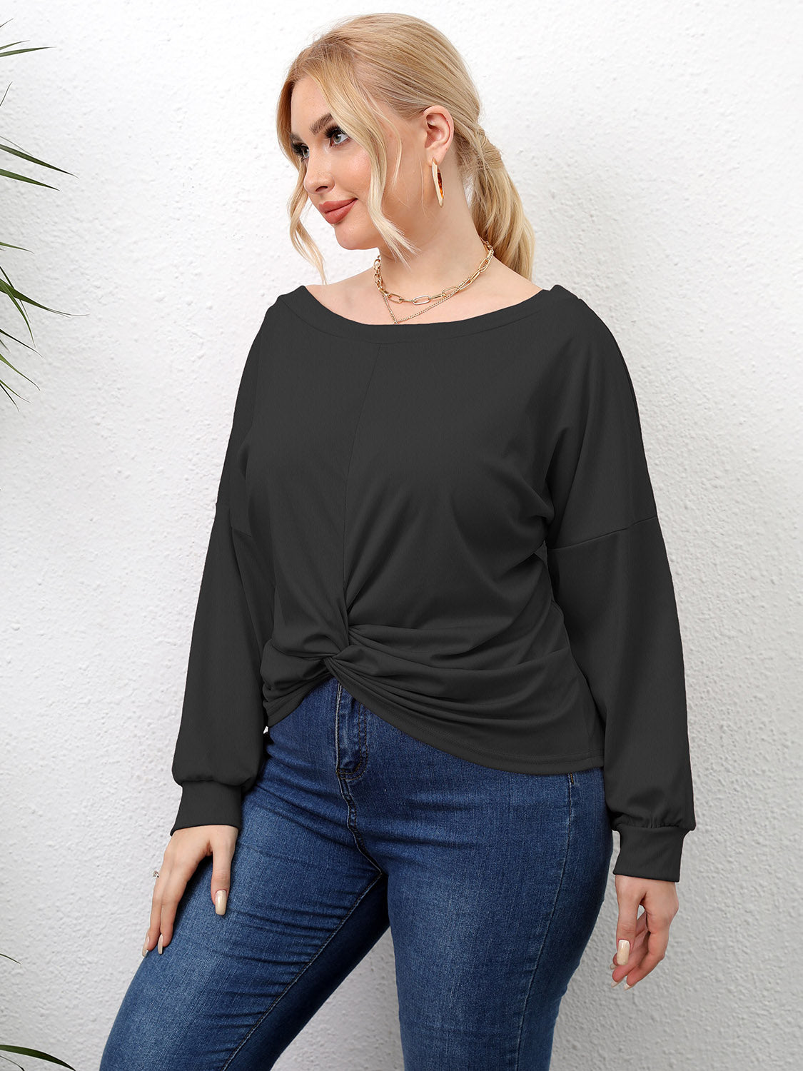 Plus Size Twisted Drop Shoulder T-Shirt – Trendsi | ClozArt