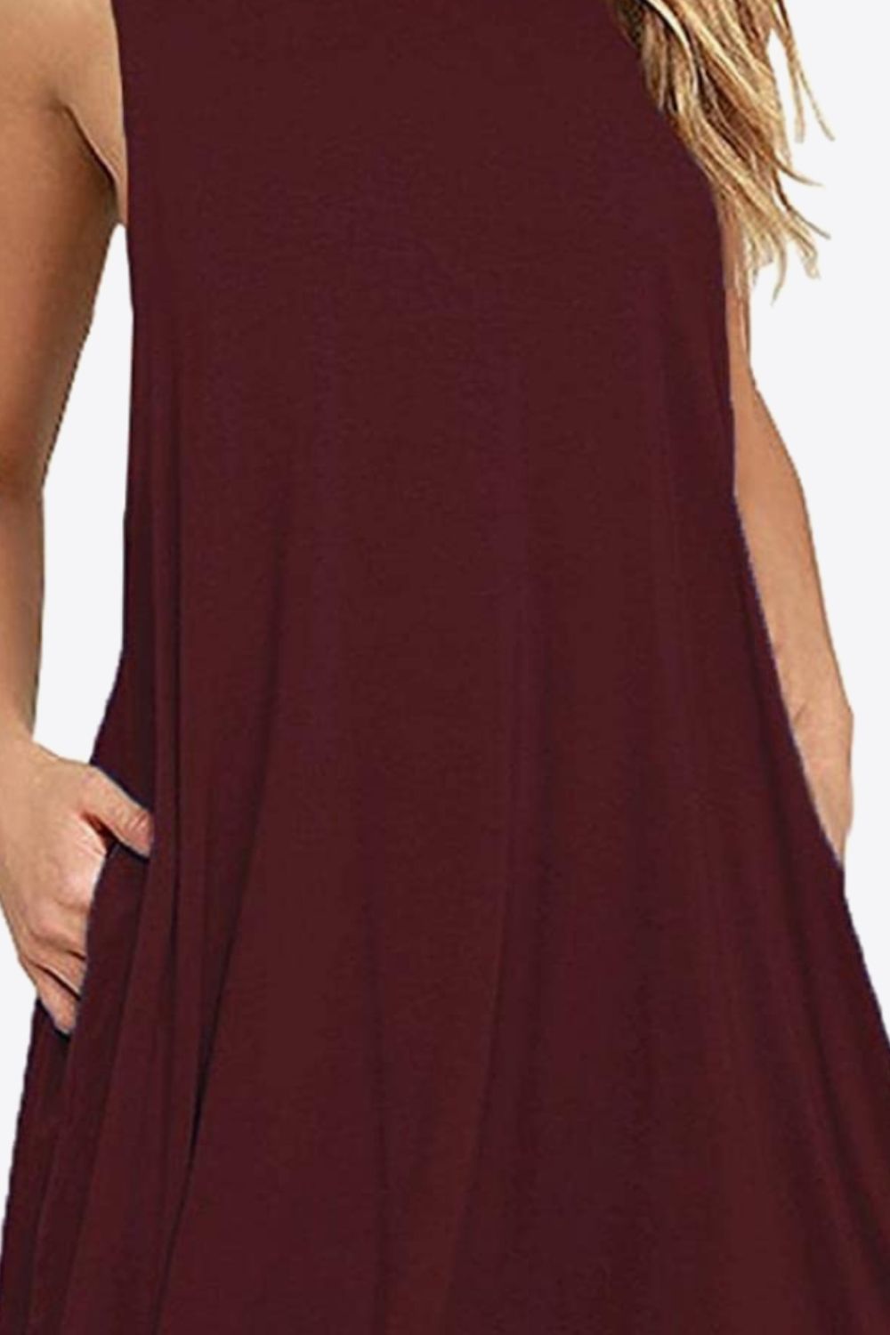 Full Size Round Neck Sleeveless Dress with Pockets – Trendsi | ClozArt