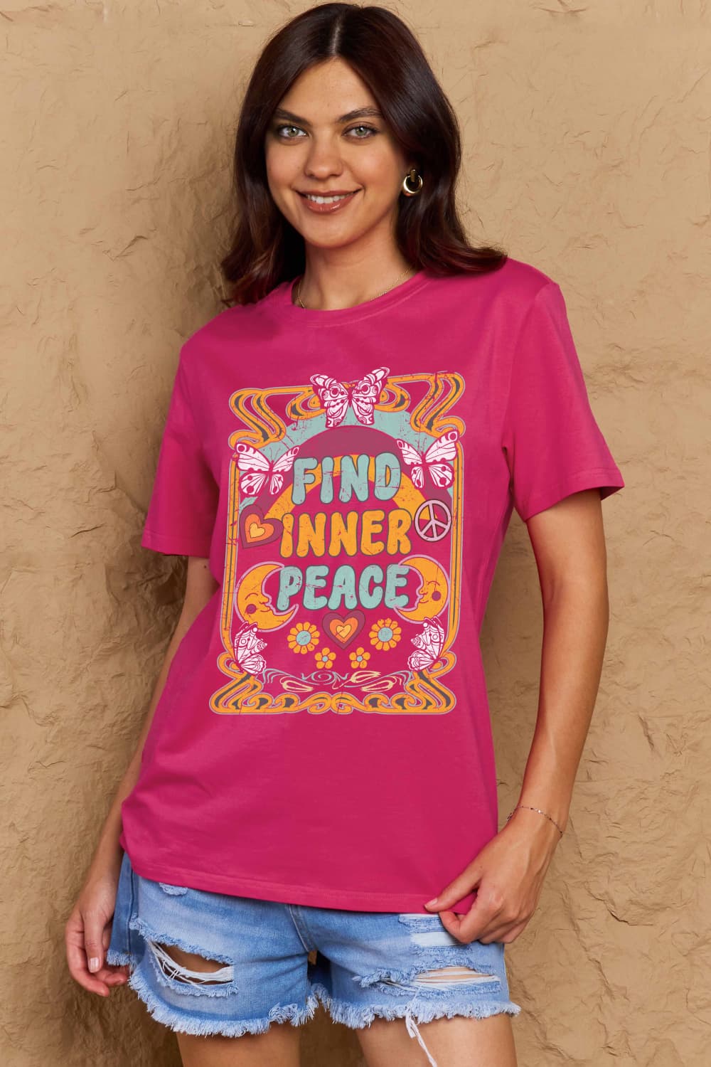 Simply Love Full Size FIND INNER PEACE Graphic Cotton T-Shirt – Trendsi | ClozArt