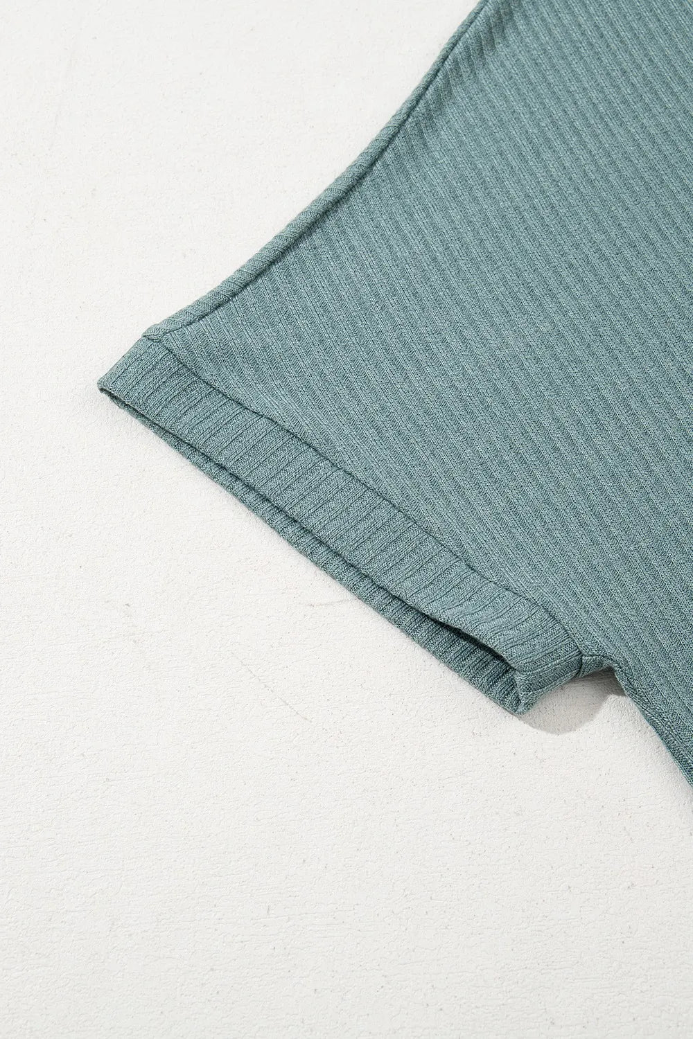 Oversized Ribbed Knit V Neck Dolman Short Sleeve Top – Trendsi | ClozArt