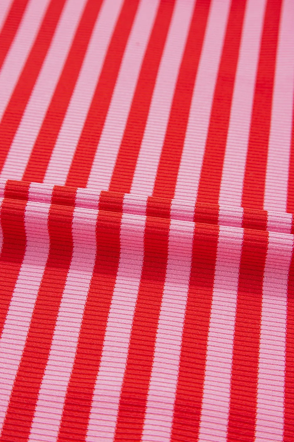 Stripe Ribbed Cap Sleeve Round Neck T Shirt – Trendsi | ClozArt