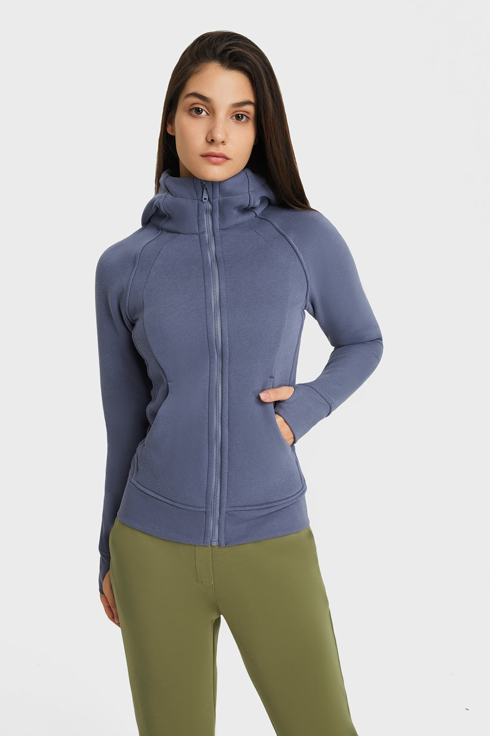Millennia Zip Up Seam Detail Hooded Sports Jacket – Trendsi | ClozArt