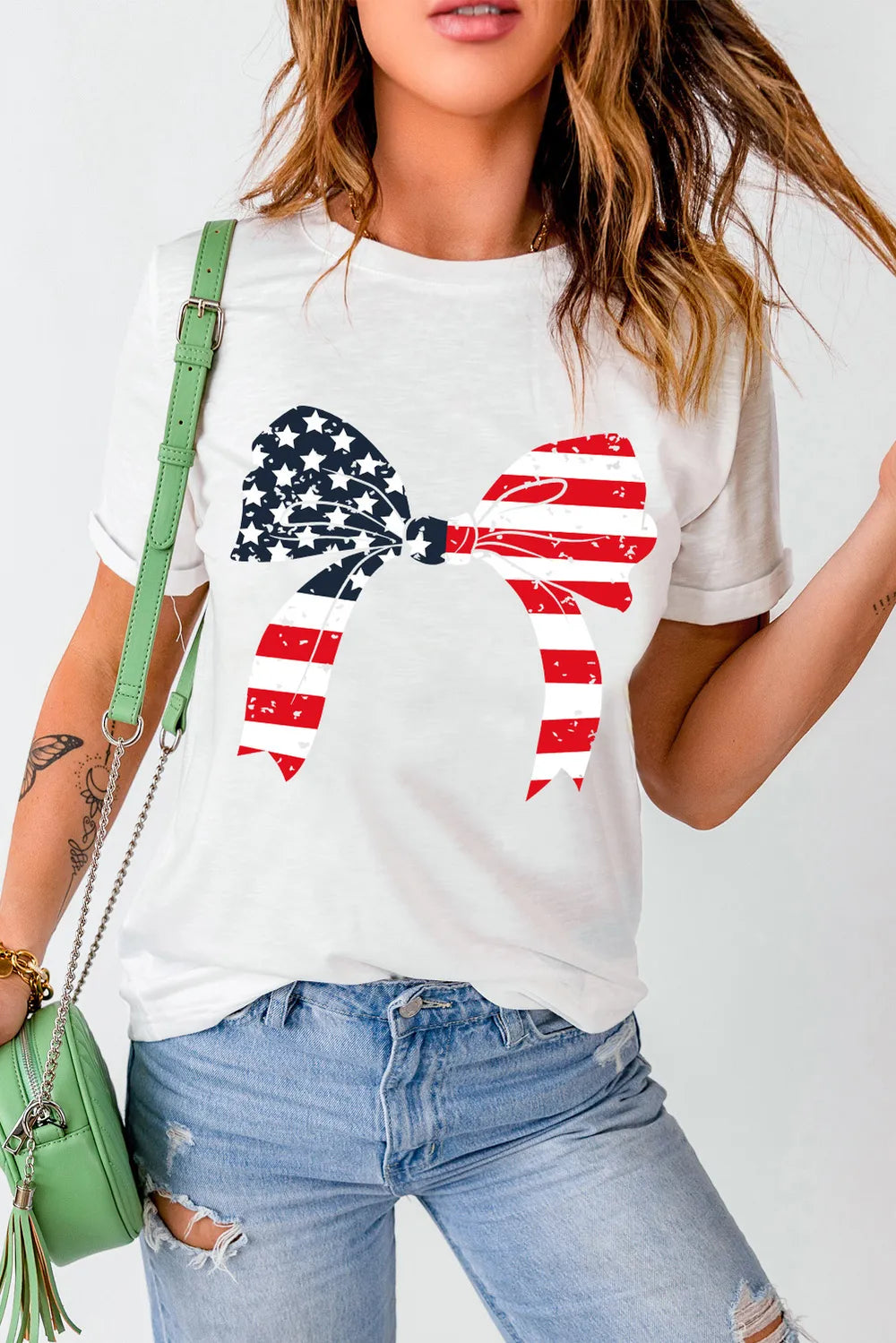 Bow Round Neck Short Sleeve T-Shirt – Trendsi | ClozArt