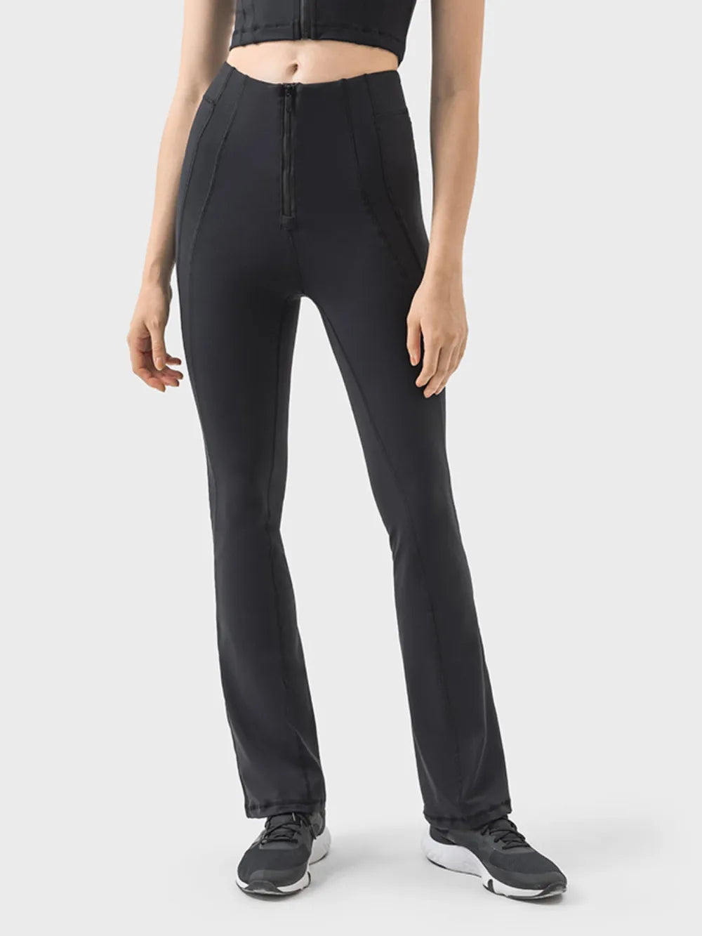 Millennia Zipper Detail High Waist Active Pants – Trendsi | ClozArt