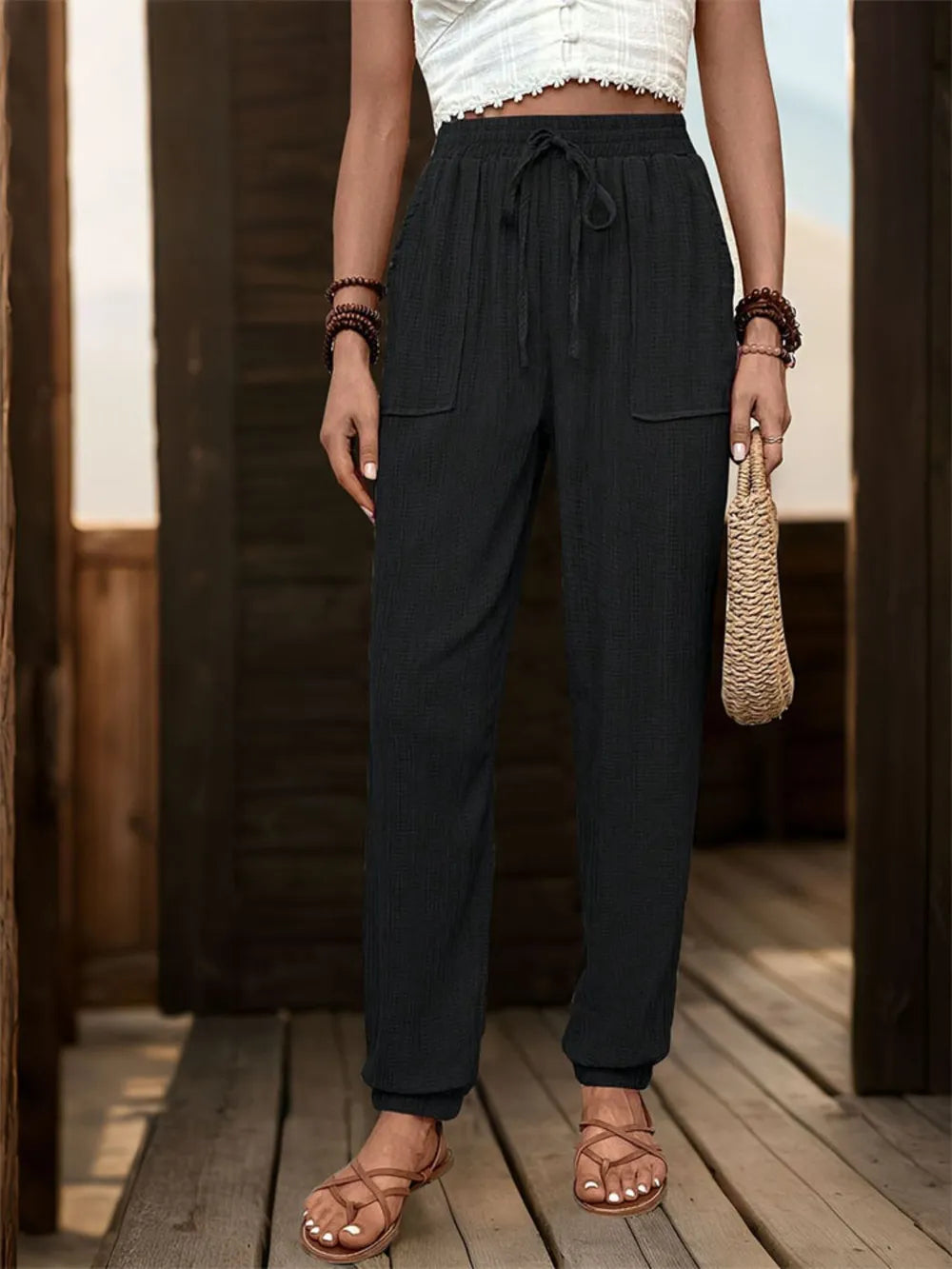 Perfee Textured High Waist Joggers – Trendsi | ClozArt