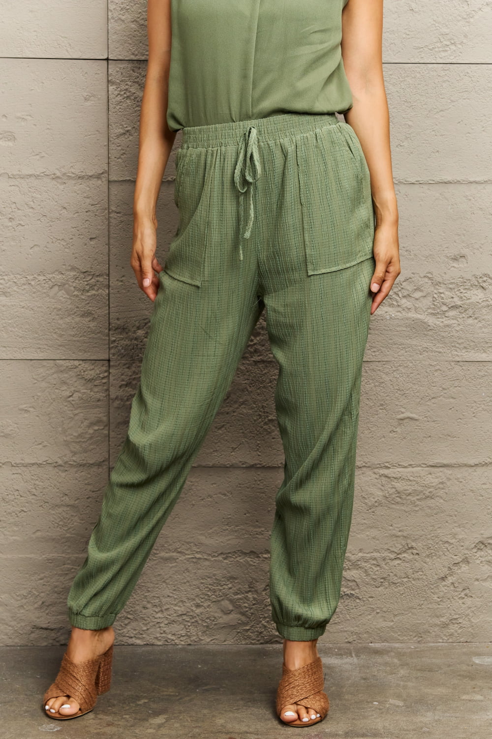 Perfee Tie Waist Long Pants with Pocket – Trendsi | ClozArt