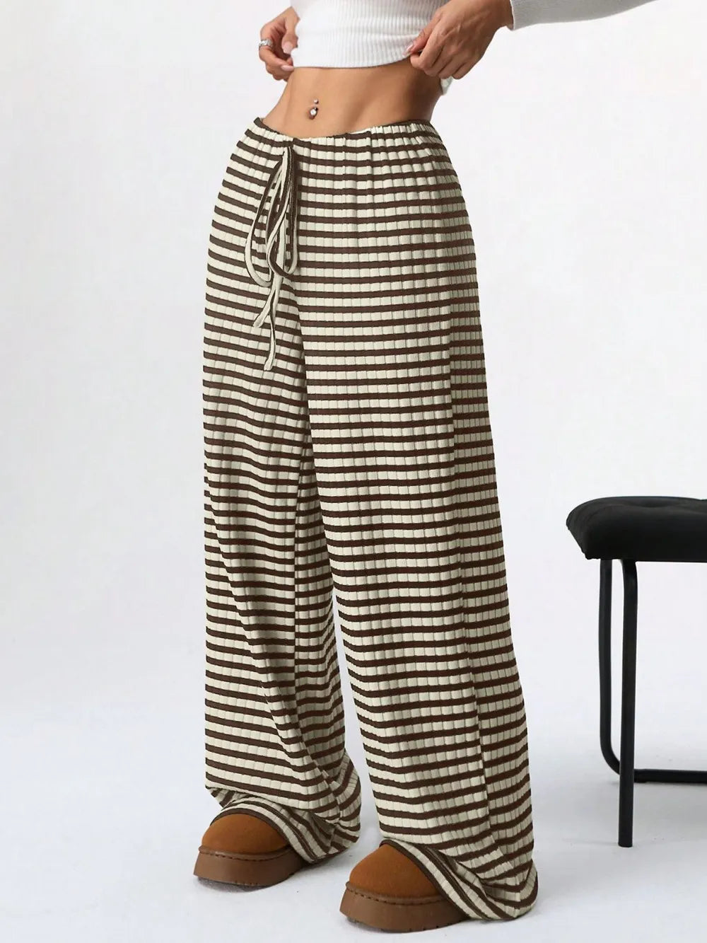 Tied Striped Wide Leg Pants – Trendsi | ClozArt